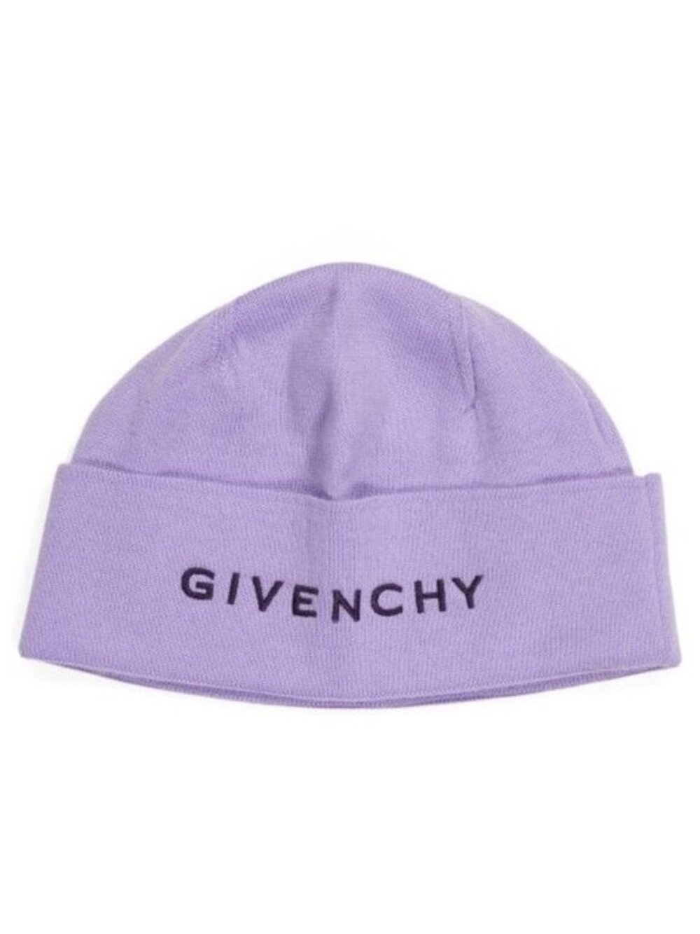 GIVENCHY Purple Wool Logo Beanie Hat Made In Italy NEW